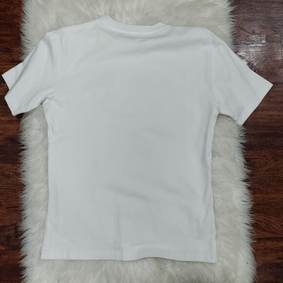 Prada Milano White Logo Embroidered Short Sleeve Designer Luxury Women's Size XL - Picture 3 of 14